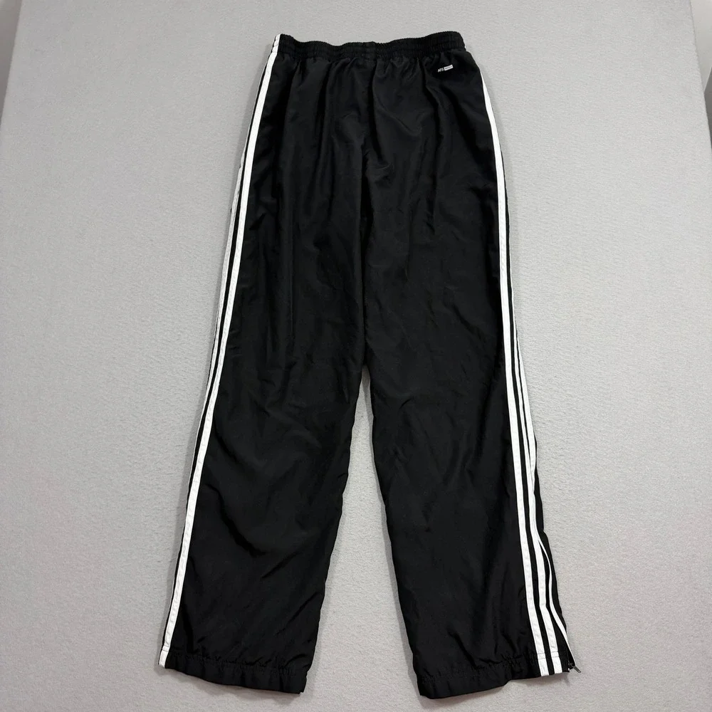 Vintage Adidas Windbreaker Track Pants Size Medium Black White Striped y2k 2000s